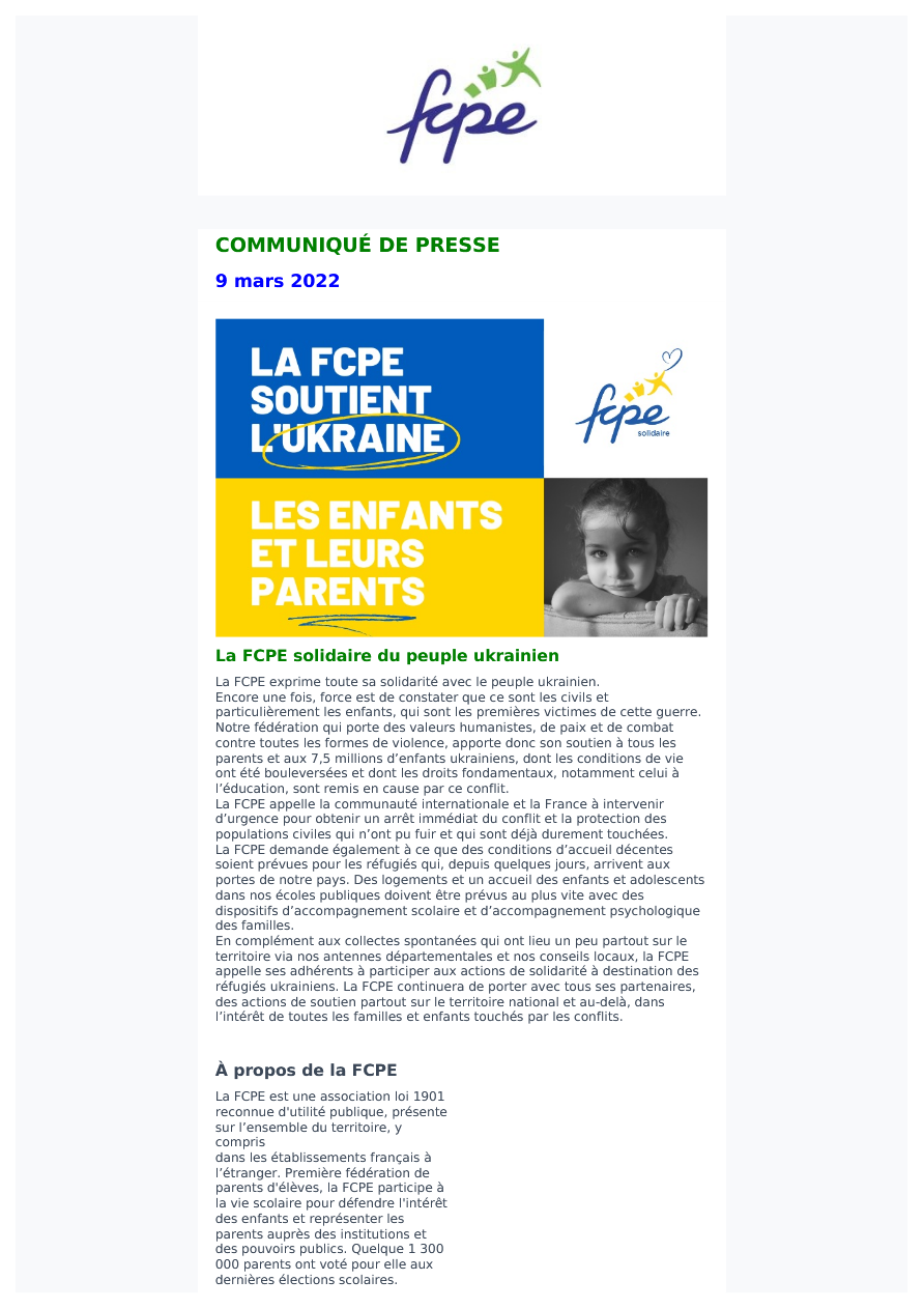 communiqué de presse FCPE